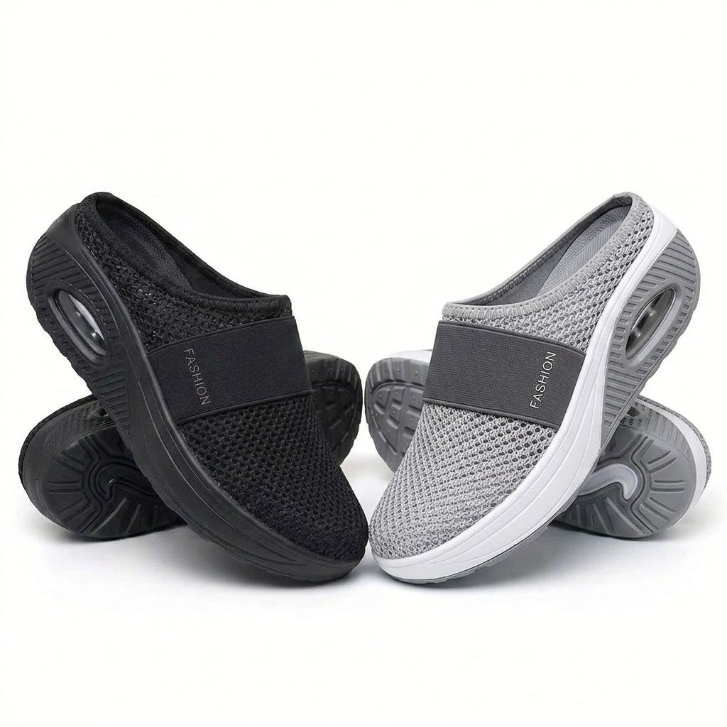 💖💖 LETZTER TAG SALE – 80 % RABATT✨ BQODQO® Luftpolster Slip-on Walking Schuhe mit Fußgewölbeunterstützung, für Damen