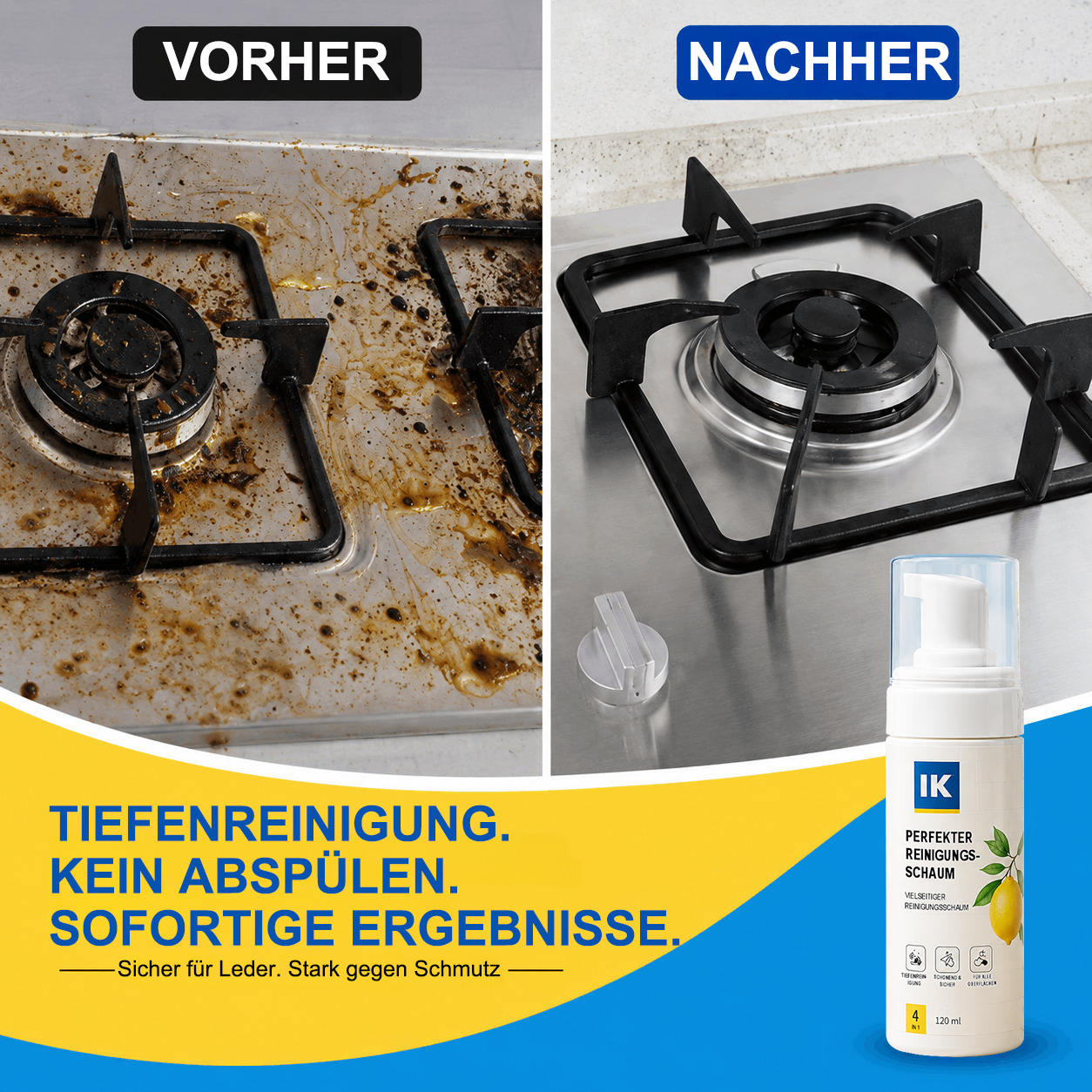 ✨LETZTER TAG – 60 % RABATT✨ Schaumreiniger ohne Abspülen — Aufsprühen, Abwischen & Fertig!