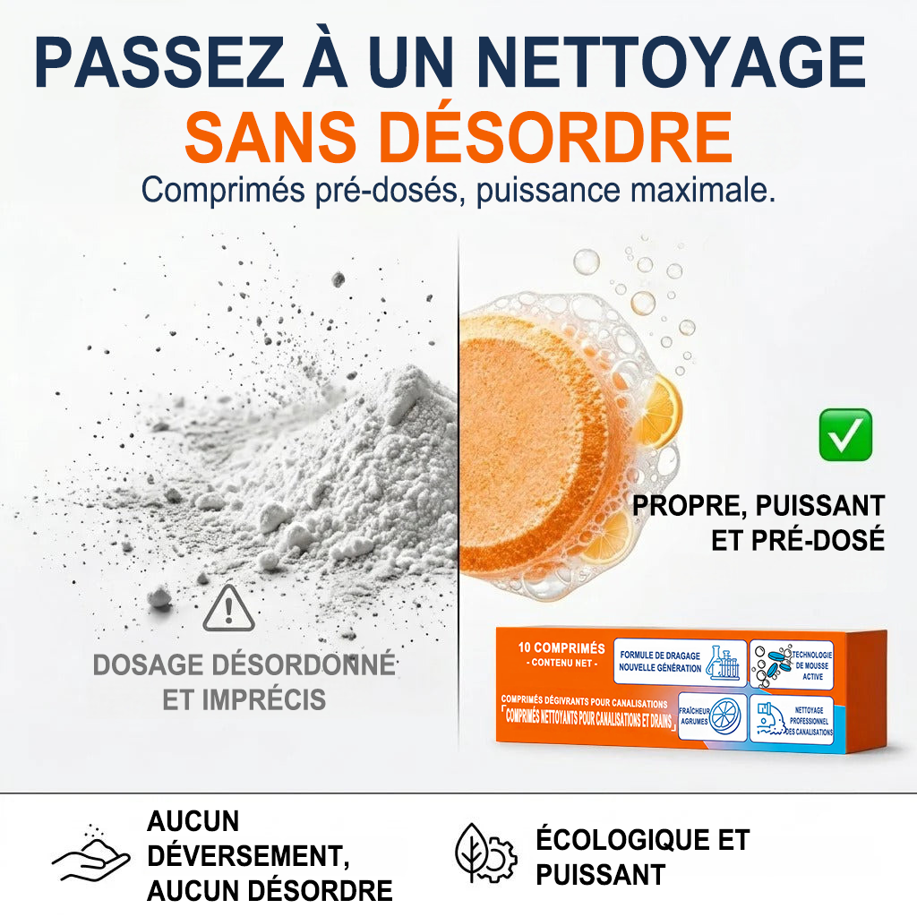 ⚡ Grande promotion limitée dans le temps ! Pastilles moussantes pour canalisations — À l’oxygène actif | Nettoient en profondeur et éliminent les mauvaises odeurs | Sans javel, sans produits agressifs