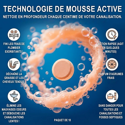 ⚡ Grande promotion limitée dans le temps ! Pastilles moussantes pour canalisations — À l’oxygène actif | Nettoient en profondeur et éliminent les mauvaises odeurs | Sans javel, sans produits agressifs
