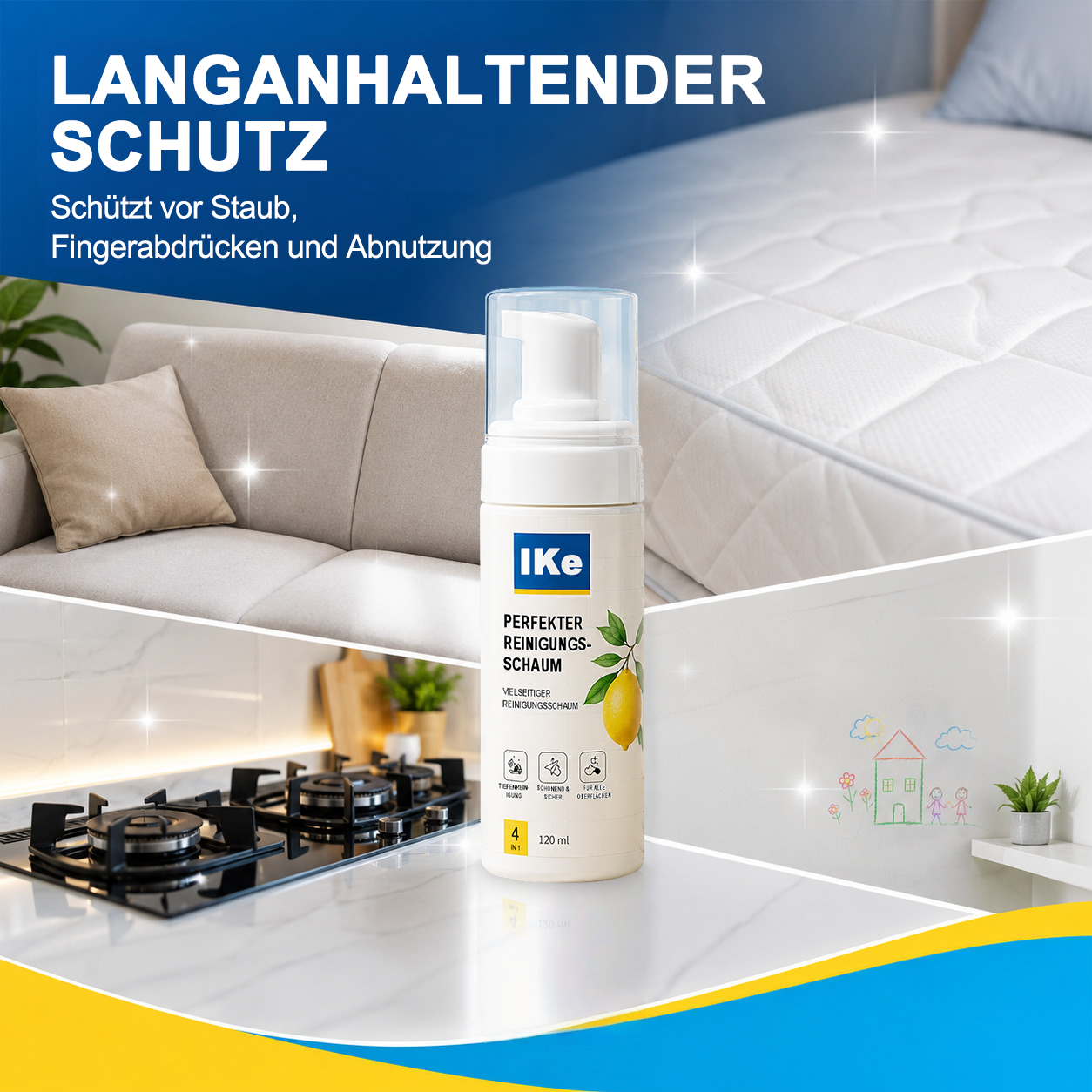 ⚡️LETZTER TAG – 60 % RABATT | Schaumreiniger ohne Abspülen — Aufsprühen, Abwischen & Fertig!