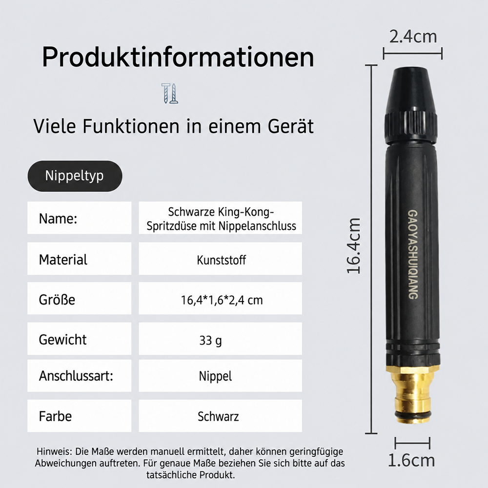 ⚡️ LETZTER TAG: 50 % RABATT 🚗 Hochdruck-Sprühaufsatz für Auto, Haus & Garten