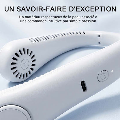 🇫🇷Dernier jour – 15 % de réduction 🔥 🍃 Ventilateur de cou portable sans pales – Refroidissement silencieux à 360° pour l’été, les voyages et les activités en plein air