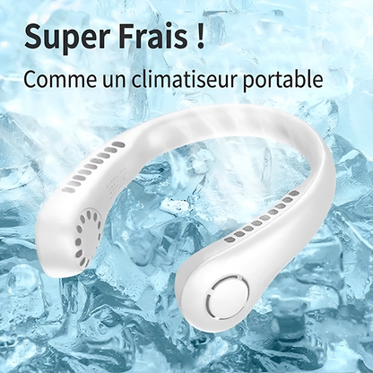 🇫🇷Dernier jour – 15 % de réduction 🔥 🍃 Ventilateur de cou portable sans pales – Refroidissement silencieux à 360° pour l’été, les voyages et les activités en plein air