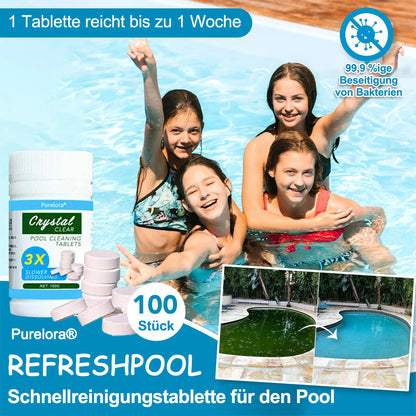 🔥JETZT IM SONDERANGEBOT: 49 % RABATT 🎁 𝙋𝙪𝙧𝙚𝙡𝙤𝙧𝙖®  Equalityl RefreshPool Schnellreinigungstabletten für den Pool (100 Stück)