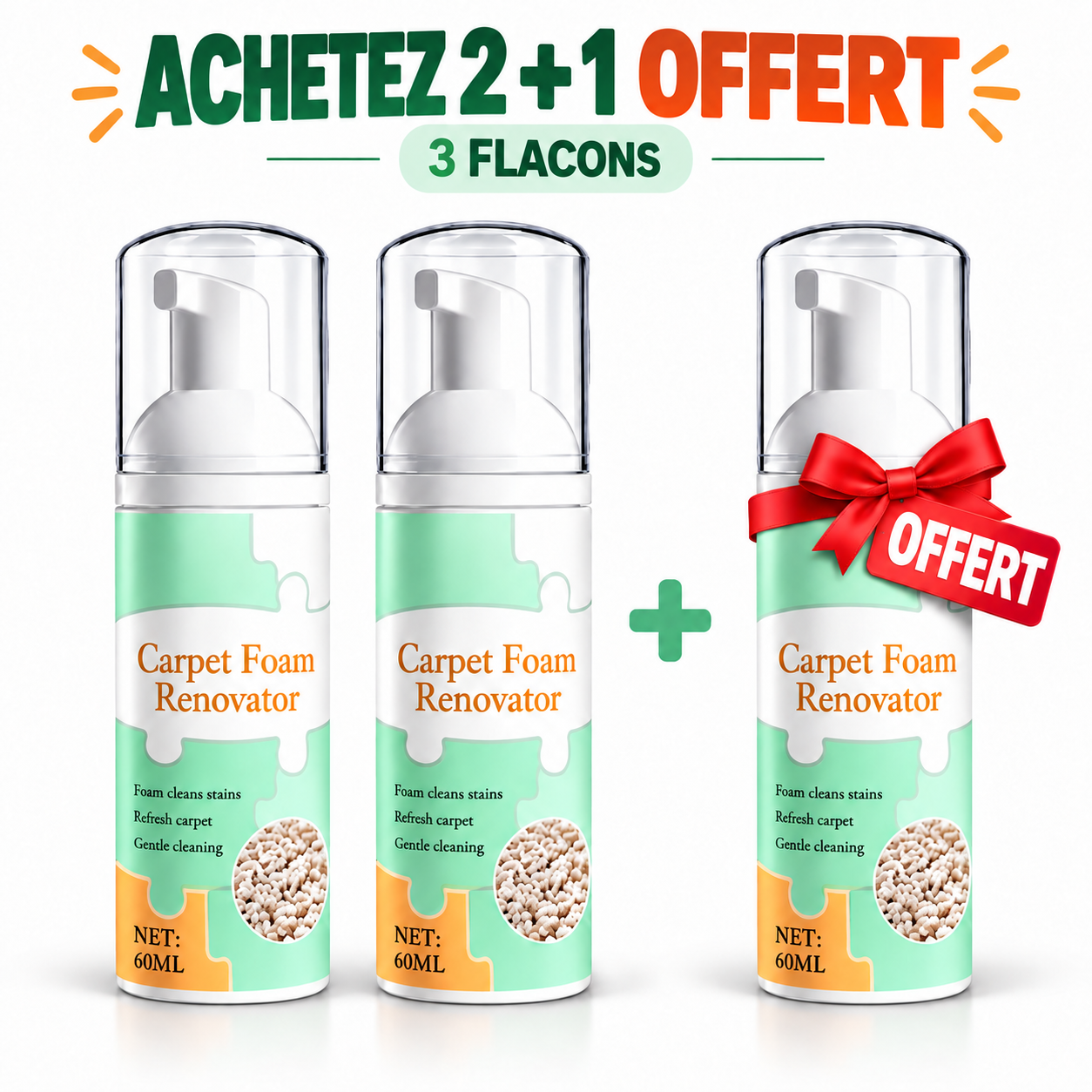 2 achetées + 1 offerte