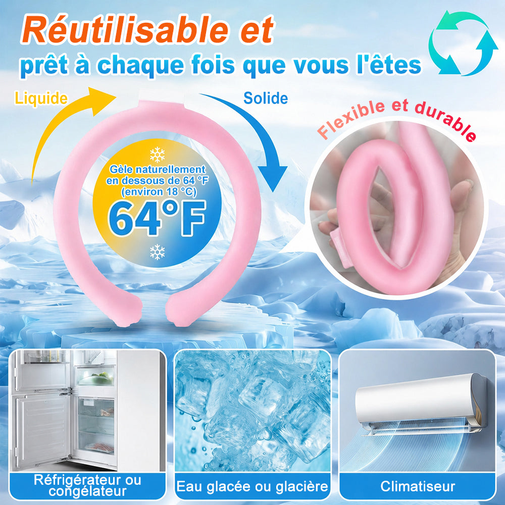 Billhol® Tour de cou rafraîchissant PCM — Fraîcheur instantanée pendant les fortes chaleurs