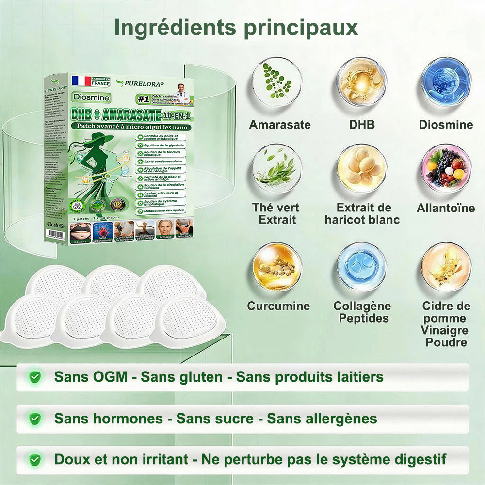 👑𝐏𝐮𝐫𝐞𝐥𝐨𝐫𝐚® 𝐌𝐞𝐭𝐚𝐛𝐨𝐥𝐢𝐜 𝐌𝐚𝐭𝐫𝐢𝐱 – 𝐏𝐚𝐭𝐜𝐡 𝐍𝐚𝐧𝐨 à 𝐌𝐢𝐜𝐫𝐨𝐧𝐞𝐞𝐝𝐥𝐞𝐬 𝟏𝟎-𝐞𝐧-𝟏 𝐃𝐇𝐁 + 𝐀𝐦𝐚𝐫𝐚𝐬𝐚𝐭𝐞
