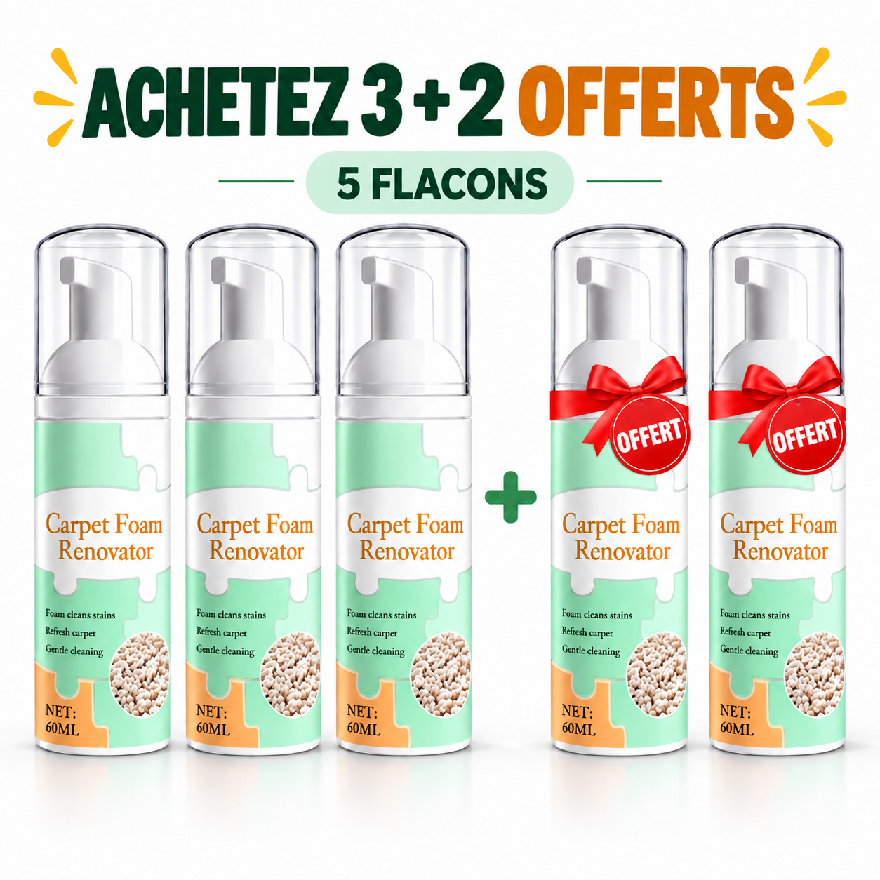 3 achetées + 2 offertes