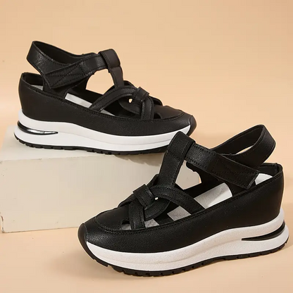 💖Kostenloser Versand-BQODQO® Damen-Sandalen mit weichem, verstellbarem Design – Klettverschluss & bequeme Passform für breite und schmale Füße