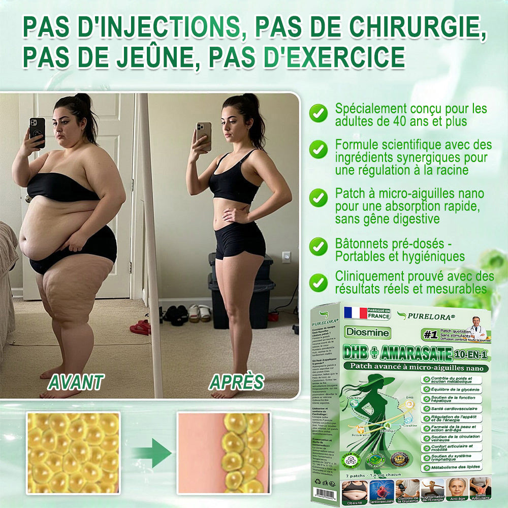 👑𝐏𝐮𝐫𝐞𝐥𝐨𝐫𝐚® 𝐌𝐞𝐭𝐚𝐛𝐨𝐥𝐢𝐜 𝐌𝐚𝐭𝐫𝐢𝐱 – 𝐏𝐚𝐭𝐜𝐡 𝐍𝐚𝐧𝐨 à 𝐌𝐢𝐜𝐫𝐨𝐧𝐞𝐞𝐝𝐥𝐞𝐬 𝟏𝟎-𝐞𝐧-𝟏 𝐃𝐇𝐁 + 𝐀𝐦𝐚𝐫𝐚𝐬𝐚𝐭𝐞