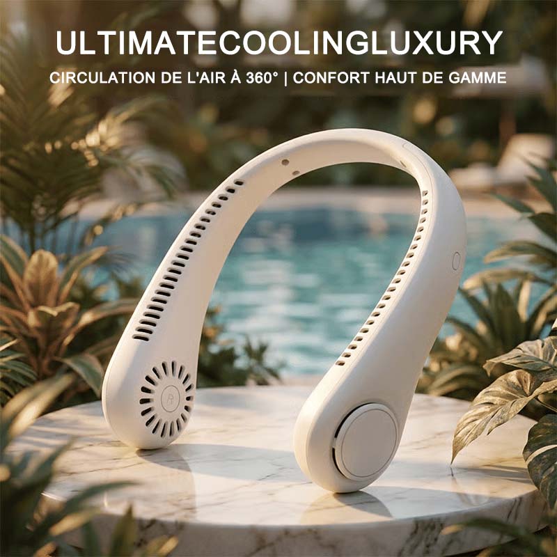 🇫🇷Dernier jour – 15 % de réduction 🔥 🍃 Ventilateur de cou portable sans pales – Refroidissement silencieux à 360° pour l’été, les voyages et les activités en plein air