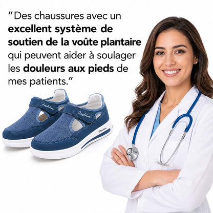 🔥 DERNIER JOUR : -80 % - 👟 Chaussures de marche orthopédiques confortables pour femme avec bride Velcro réglable