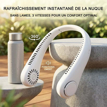 🇫🇷Dernier jour – 15 % de réduction 🔥 🍃 Ventilateur de cou portable sans pales – Refroidissement silencieux à 360° pour l’été, les voyages et les activités en plein air