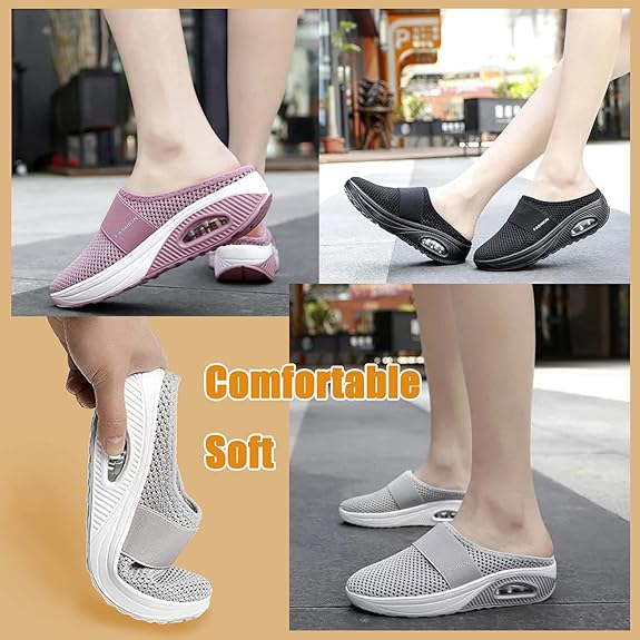 80% OFF-Diabetic Air-Cushion Slip-On Walking Shoes, Orthopedic Diabetic Slippers, with Arch-Support for Women