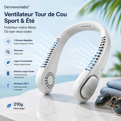 Dermavonlabs® Ventilateur Tour de Cou Sport &amp; Été
