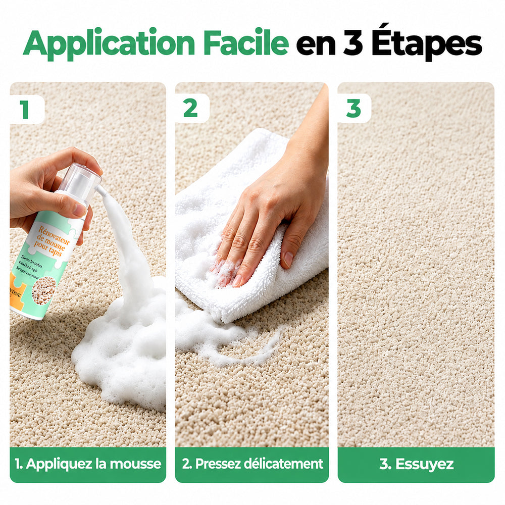 🔥−60 % AUJOURD’HUI🔥 Mousse détachante sans eau pour tapis avec chiffon
