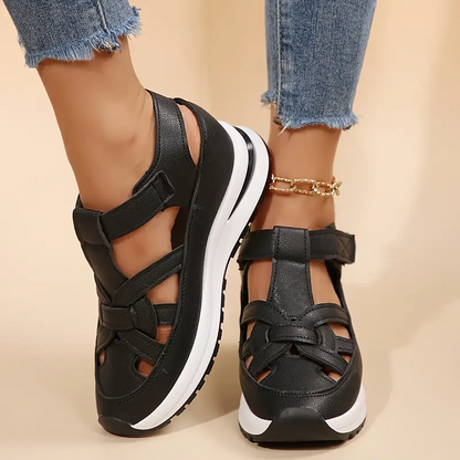 💖Kostenloser Versand-BQODQO® Damen-Sandalen mit weichem, verstellbarem Design – Klettverschluss & bequeme Passform für breite und schmale Füße