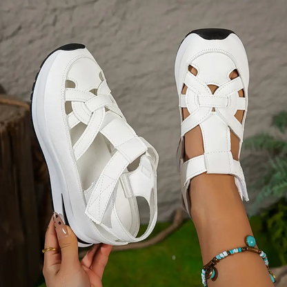 💖Kostenloser Versand-BQODQO® Damen-Sandalen mit weichem, verstellbarem Design – Klettverschluss & bequeme Passform für breite und schmale Füße