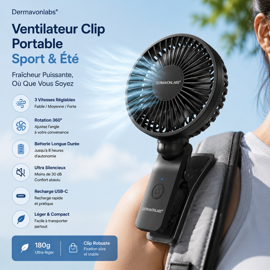 Dermavonlabs® Ventilateur Clip Portable Sport &amp; Été