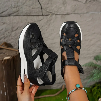 💖Kostenloser Versand-BQODQO® Damen-Sandalen mit weichem, verstellbarem Design – Klettverschluss & bequeme Passform für breite und schmale Füße