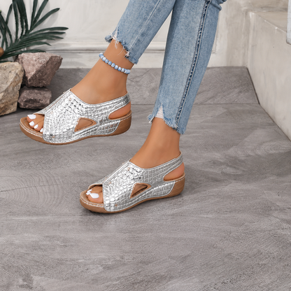 (🔥LETZTER TAG SALE– 80 % RABAT🔥) 🎉 BQODQO® Sandalen für Damen in Krokodiloptik