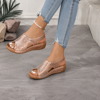 (🔥LETZTER TAG SALE– 80 % RABAT🔥) 🎉 BQODQO® Sandalen für Damen in Krokodiloptik
