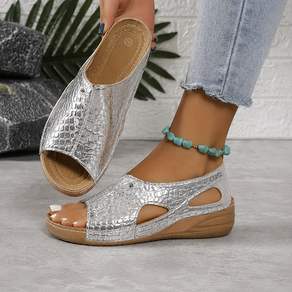 (🔥LETZTER TAG SALE– 80 % RABAT🔥) 🎉 BQODQO® Sandalen für Damen in Krokodiloptik