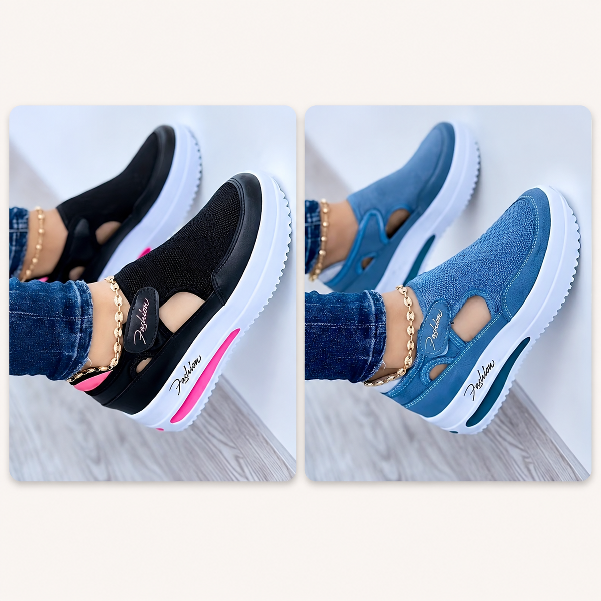 🔥 DERNIER JOUR : -80 % - 👟 Chaussures de marche orthopédiques confortables pour femme avec bride Velcro réglable