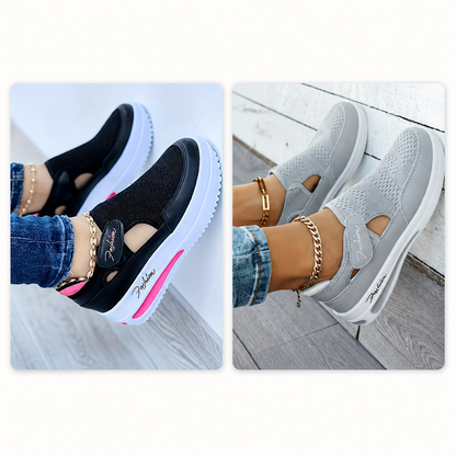 🔥 DERNIER JOUR : -80 % - 👟 Chaussures de marche orthopédiques confortables pour femme avec bride Velcro réglable