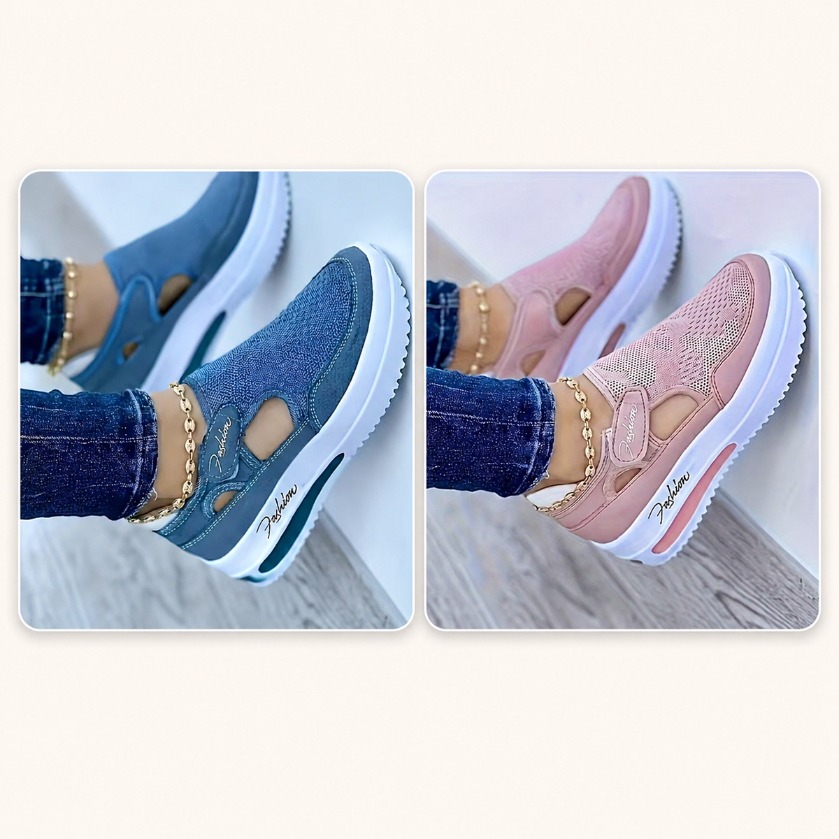 🔥 DERNIER JOUR : -80 % - 👟 Chaussures de marche orthopédiques confortables pour femme avec bride Velcro réglable
