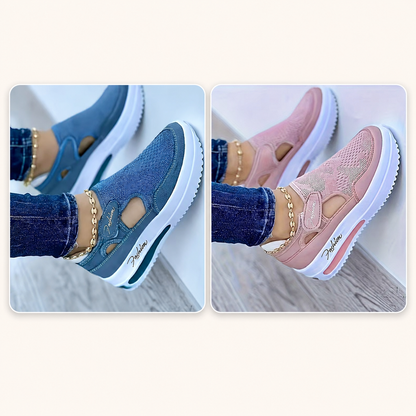 🔥 DERNIER JOUR : -80 % - 👟 Chaussures de marche orthopédiques confortables pour femme avec bride Velcro réglable