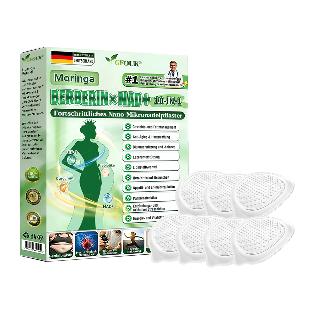 Offizieller Store 🇩🇪 |💖𝐆𝐅𝐎𝐔𝐊® Moringa · Berberin × NAD+ 10-in-1  Advanced Nano Mikronadel-Patch 🇩🇪 (Nur einmal täglich, sichtbare Veränderungen in 7 Tagen) ✅ Für Fettleibigkeit, schlaffe Haut, Diabetes, Schlafapnoe, Gelenkprobleme und mehr