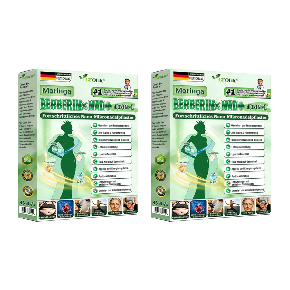 Offizieller Store 🇩🇪 |💖𝐆𝐅𝐎𝐔𝐊® Moringa · Berberin × NAD+ 10-in-1  Advanced Nano Mikronadel-Patch 🇩🇪 (Nur einmal täglich, sichtbare Veränderungen in 7 Tagen) ✅ Für Fettleibigkeit, schlaffe Haut, Diabetes, Schlafapnoe, Gelenkprobleme und mehr