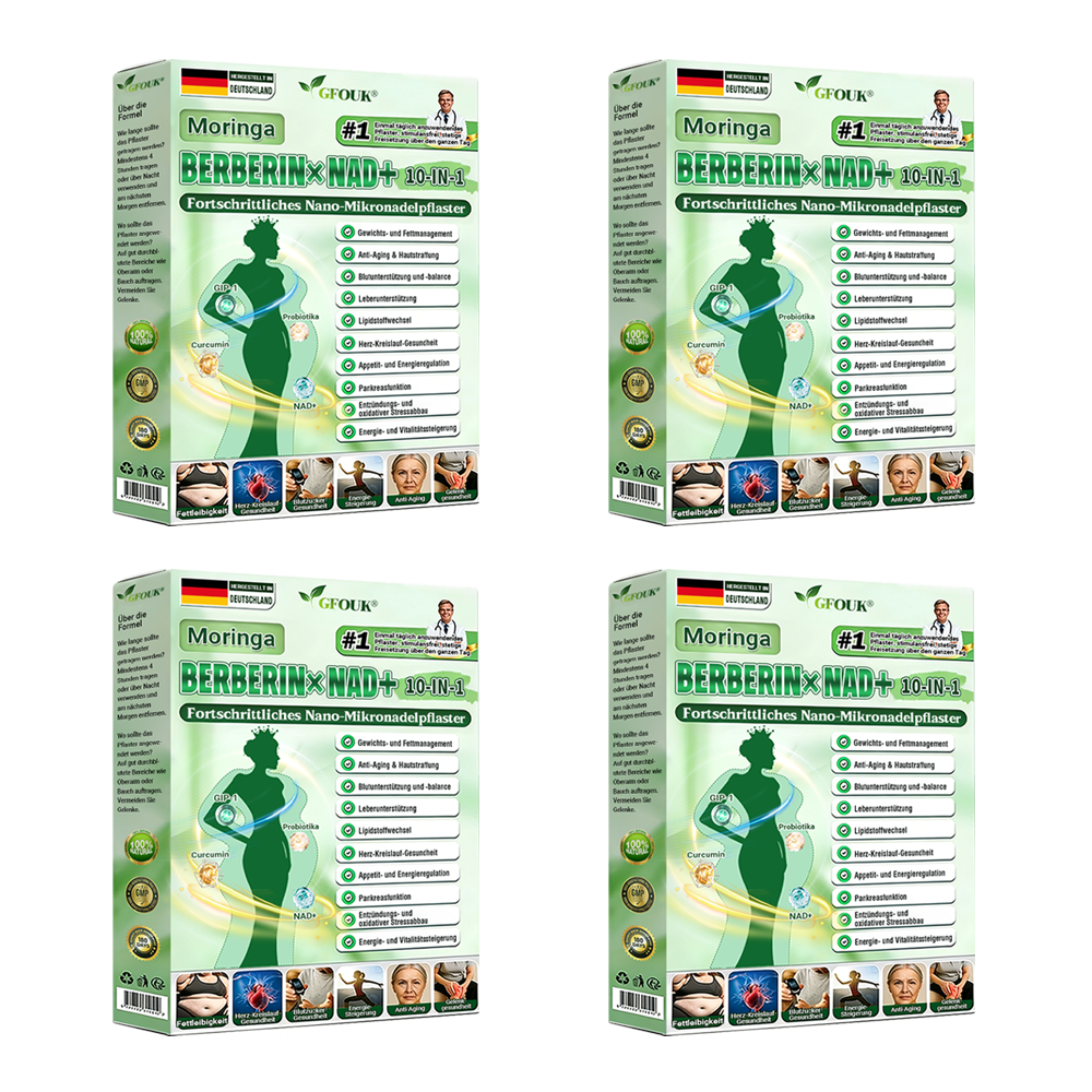 Offizieller Store 🇩🇪 |💖𝐆𝐅𝐎𝐔𝐊® Moringa · Berberin × NAD+ 10-in-1  Advanced Nano Mikronadel-Patch 🇩🇪 (Nur einmal täglich, sichtbare Veränderungen in 7 Tagen) ✅ Für Fettleibigkeit, schlaffe Haut, Diabetes, Schlafapnoe, Gelenkprobleme und mehr
