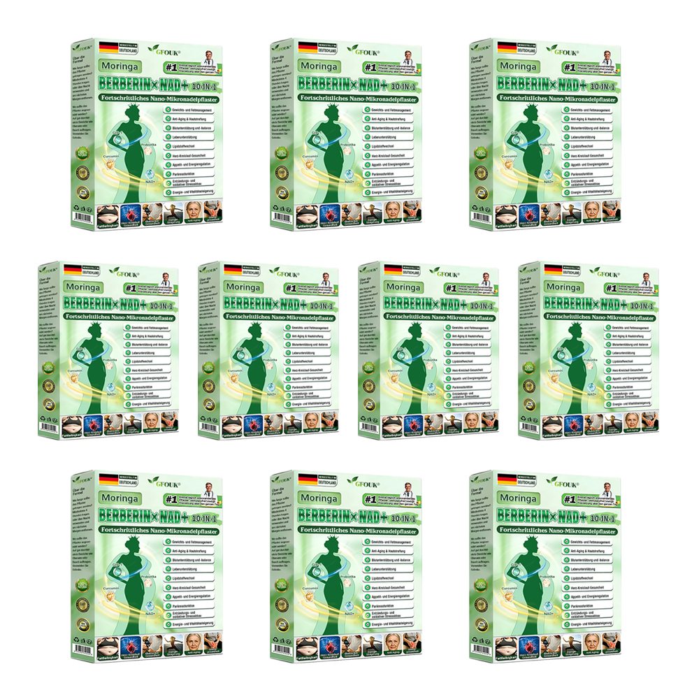 Offizieller Store 🇩🇪 |💖𝐆𝐅𝐎𝐔𝐊® Moringa · Berberin × NAD+ 10-in-1  Advanced Nano Mikronadel-Patch 🇩🇪 (Nur einmal täglich, sichtbare Veränderungen in 7 Tagen) ✅ Für Fettleibigkeit, schlaffe Haut, Diabetes, Schlafapnoe, Gelenkprobleme und mehr