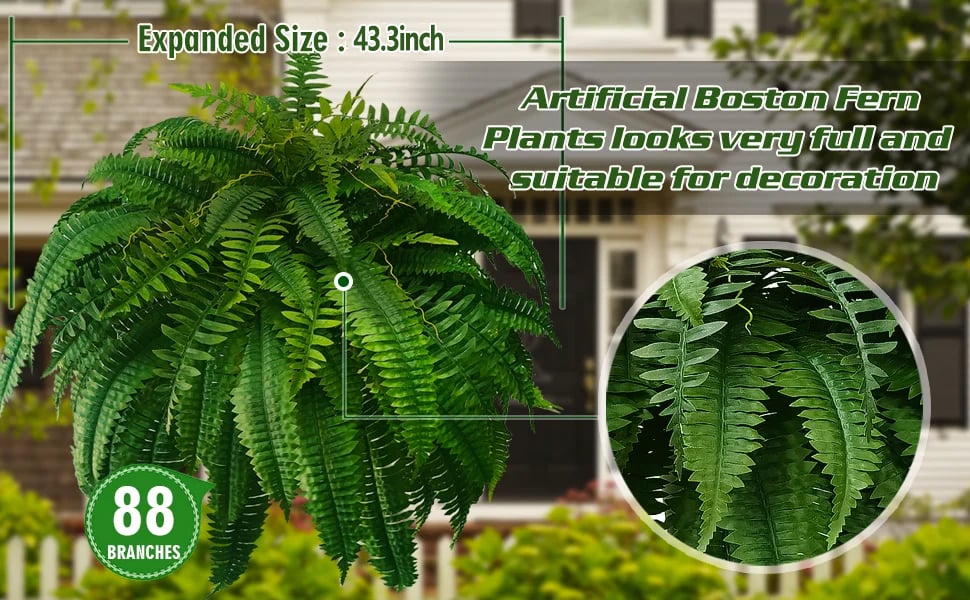 🔥Letzter Tag: 80 % Rabatt!🔥 – UV-beständiger, naturgetreuer künstlicher Bostonfarn