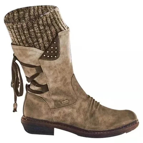 🔥 DERNIER JOUR – 80 % DE RÉDUCTION 🔥 Bottes d’hiver femme à soutien orthopédique, nœud & doublure chaude en laine