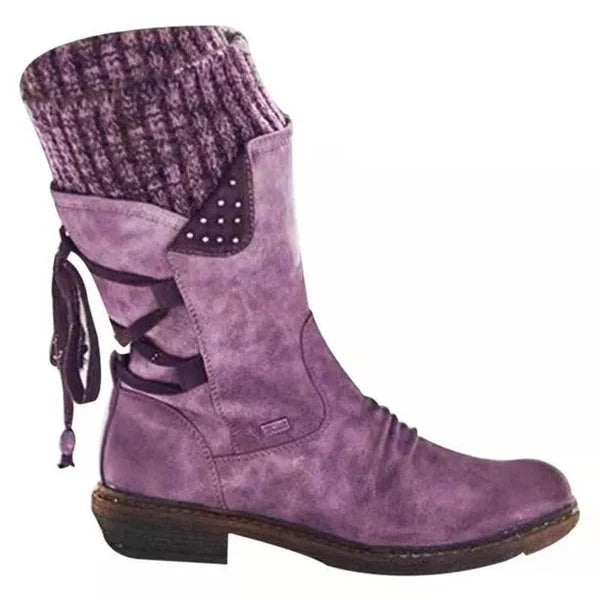 🔥 DERNIER JOUR – 80 % DE RÉDUCTION 🔥 Bottes d’hiver femme à soutien orthopédique, nœud & doublure chaude en laine