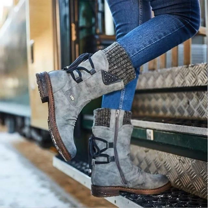 🔥 DERNIER JOUR – 80 % DE RÉDUCTION 🔥 Bottes d’hiver femme à soutien orthopédique, nœud & doublure chaude en laine