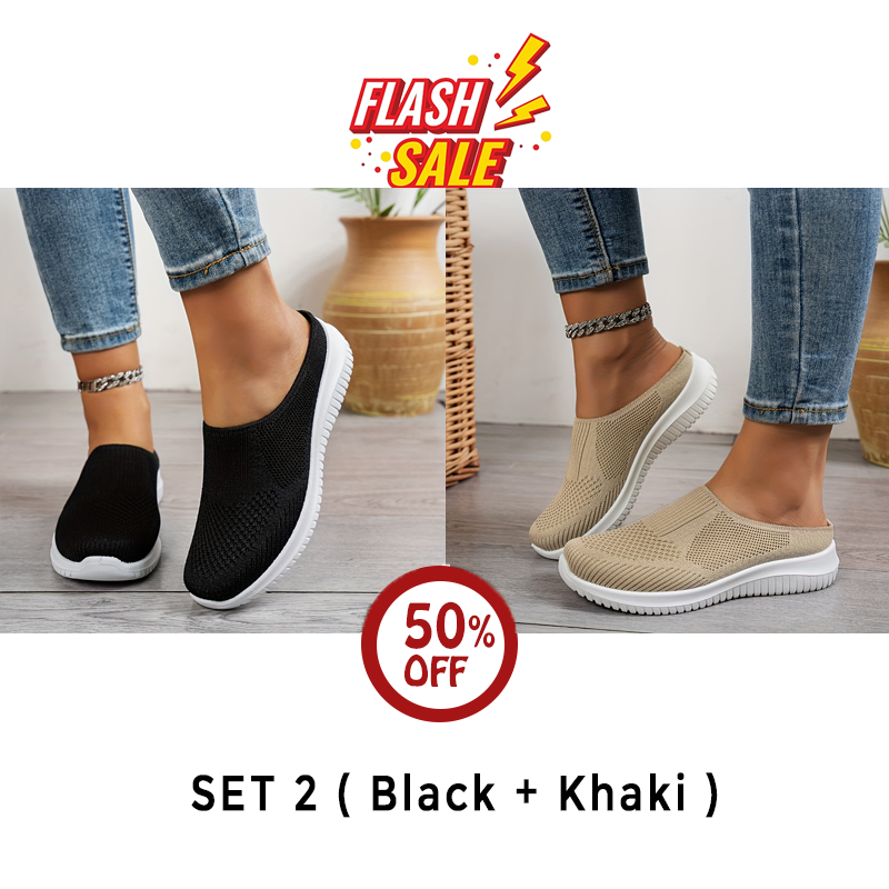 ⭐80 % RABATT – Diabetische Slip-On Walking-Schuhe mit Luftpolster, orthopädische diabetische Hausschuhe, mit Fußgewölbeunterstützung für Damen
