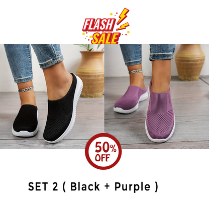 ⭐80 % RABATT – Diabetische Slip-On Walking-Schuhe mit Luftpolster, orthopädische diabetische Hausschuhe, mit Fußgewölbeunterstützung für Damen