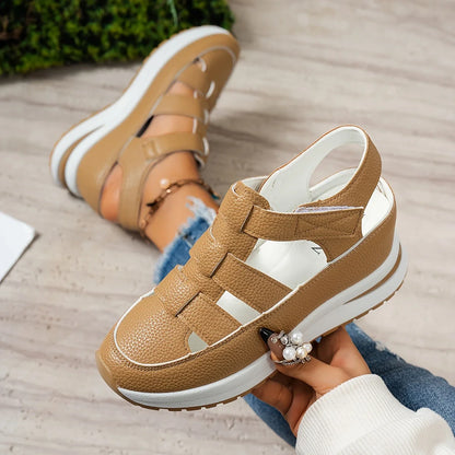 💖Kostenloser Versand-BQODQO® Damen-Sandalen mit weichem, verstellbarem Design – Klettverschluss & bequeme Passform für breite und schmale Füße