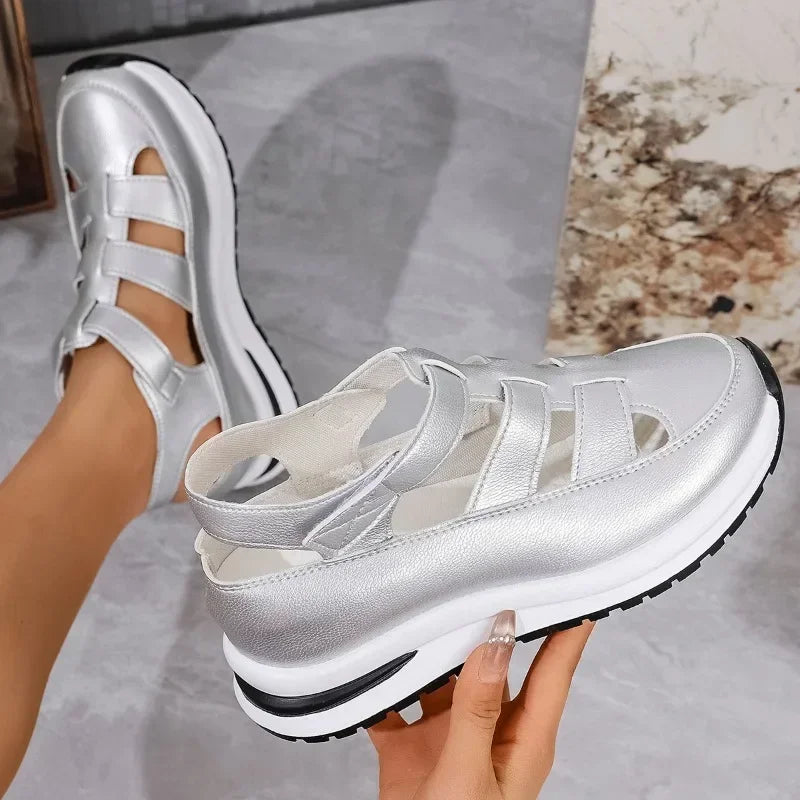 💖Kostenloser Versand-BQODQO® Damen-Sandalen mit weichem, verstellbarem Design – Klettverschluss & bequeme Passform für breite und schmale Füße
